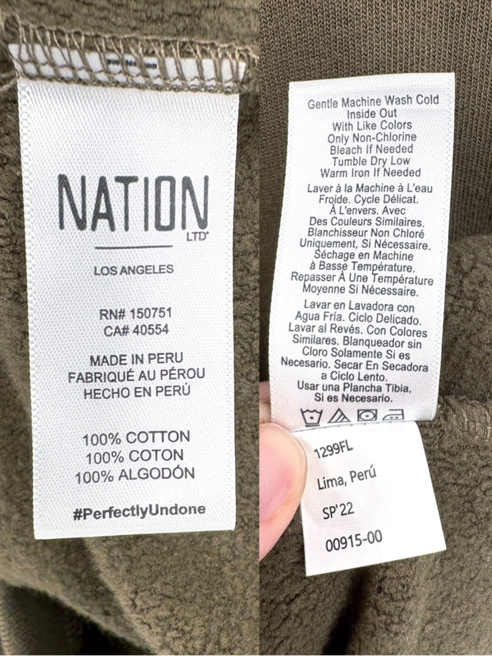NATION LTD Callan Snap Sweatshirt Lagoon Green S - Picture 14 of 15